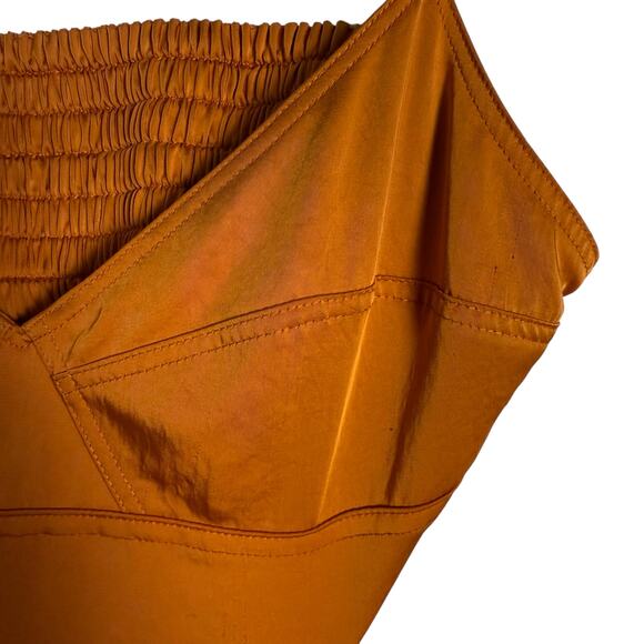 A.L.C. Blakely Orange Satin Cutout V-Neck Cocktail Midi Dress Size 6 - Picture 9 of 16